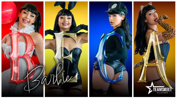 TeamSkeetAllstars 2025 10 03 Beca Barbie October Spotlight Beca Barbie’s Slutty Costumes Won’t Stay On for Long