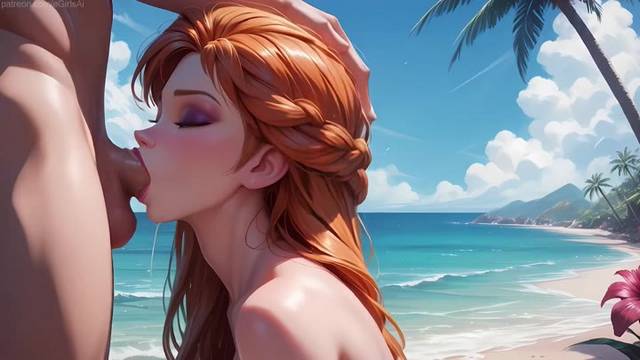 Frozen – Anna on a deserted island having sex with her lover in the vagina and anus