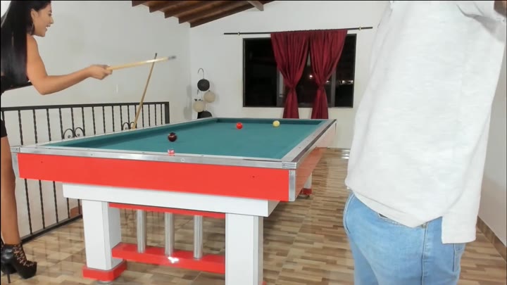 Playing billar with friends