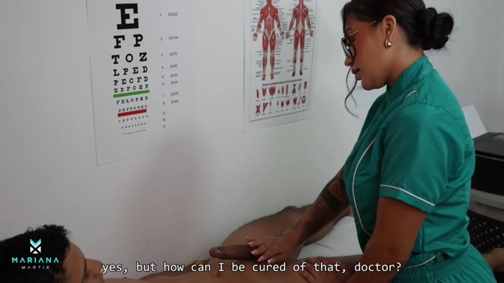 Doctor Touches Her Patient’s Balls and Gives Him His Cum in His Ass